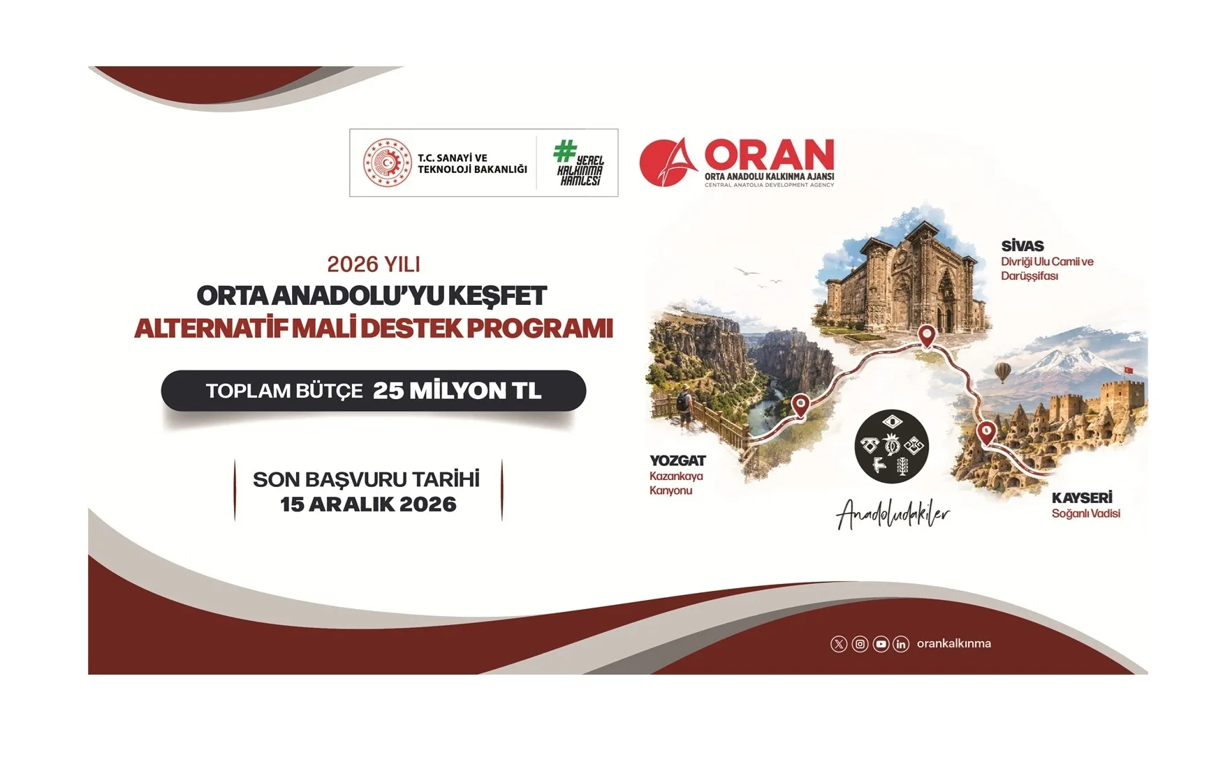 2026 Yılı Orta Anadolu'yu Keşfet Alternatif Mali Destek Programı